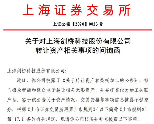 劍橋科技轉(zhuǎn)讓資產(chǎn)引監(jiān)管問(wèn)詢 賬面為零評(píng)估卻值2560萬(wàn)，技術(shù)開發(fā)背后是否暗藏關(guān)聯(lián)？